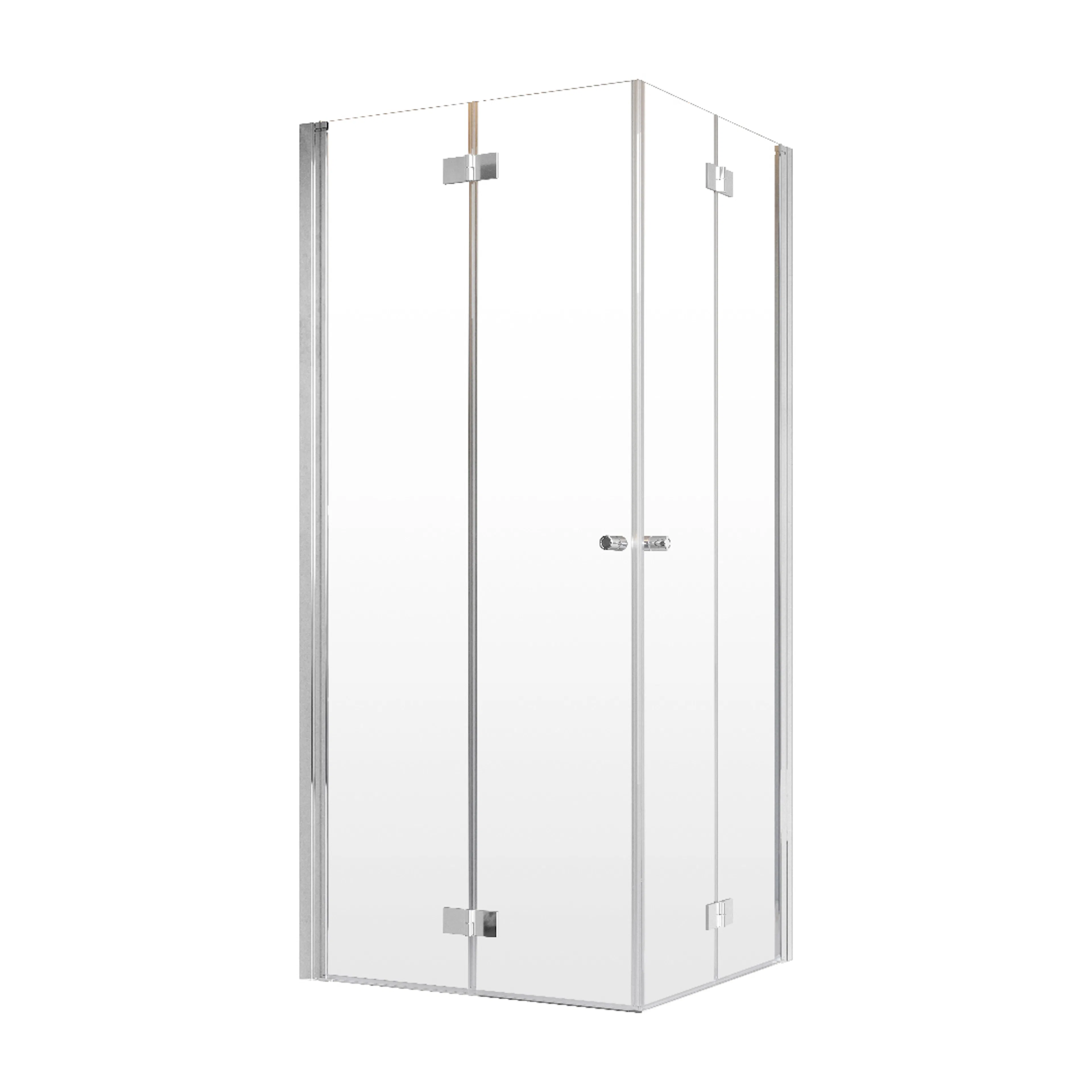 Noma 110 fyrkantig flex, STD 800 mm, 2 raka flexdörrar, 6 mm 780x780 mm, Krom