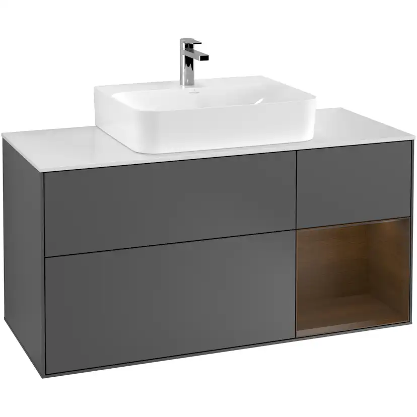 Tvättställsskåp Villeroy & Boch Finion med 3 Lådor Hylla och Bänkskiva för Centrerat Tvättställ
