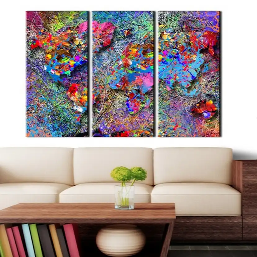 Tavla Arkiio World Map Colourful Whirl