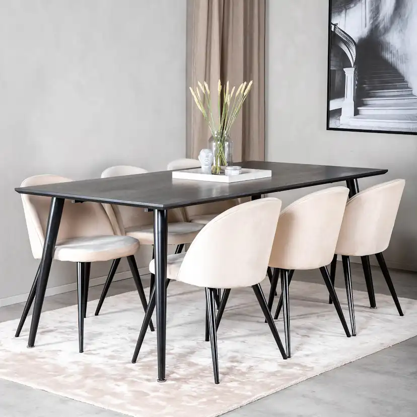 Matgrupp Venture Home Dipp med 6 Velvet Stolar