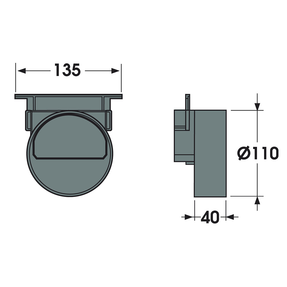 Horisontellt Utlopp Markränna gop A-15/B-125