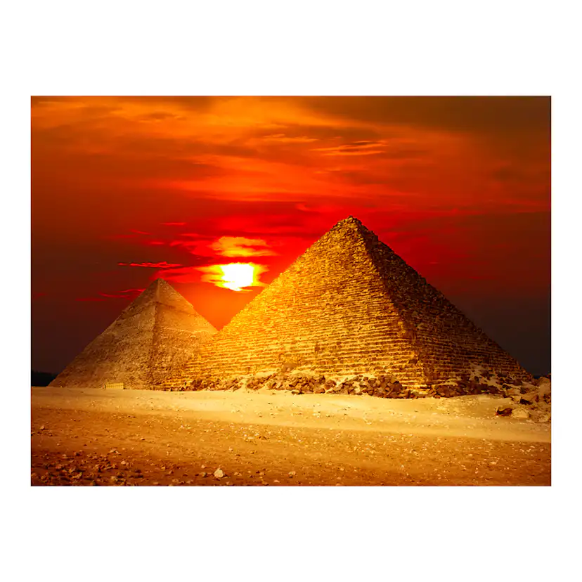 Fototapet Arkiio Giza Necropolis Solnedgång