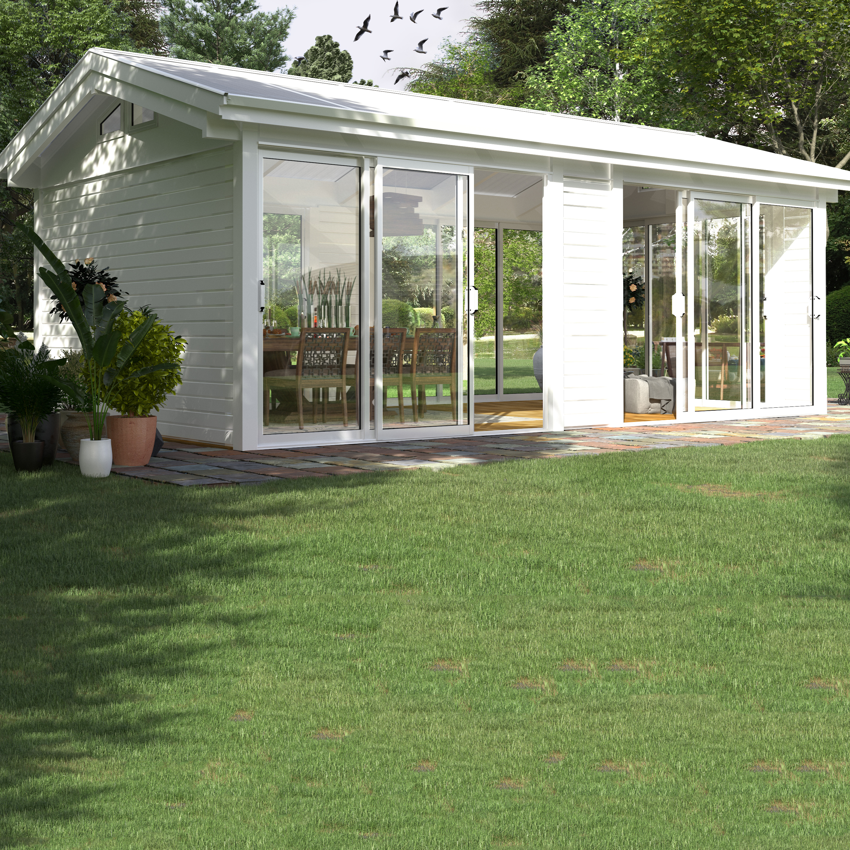 Komplett Fristående Uterum Landskap Glittra Året Runt 21,8 kvm