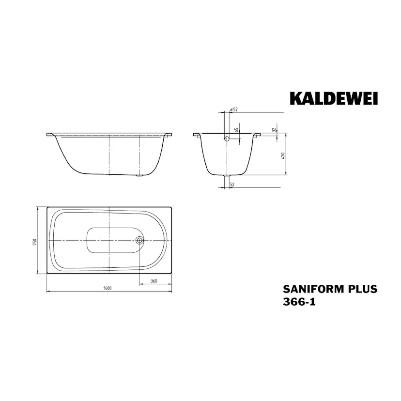 Badkar Kaldewei Saniform Plus