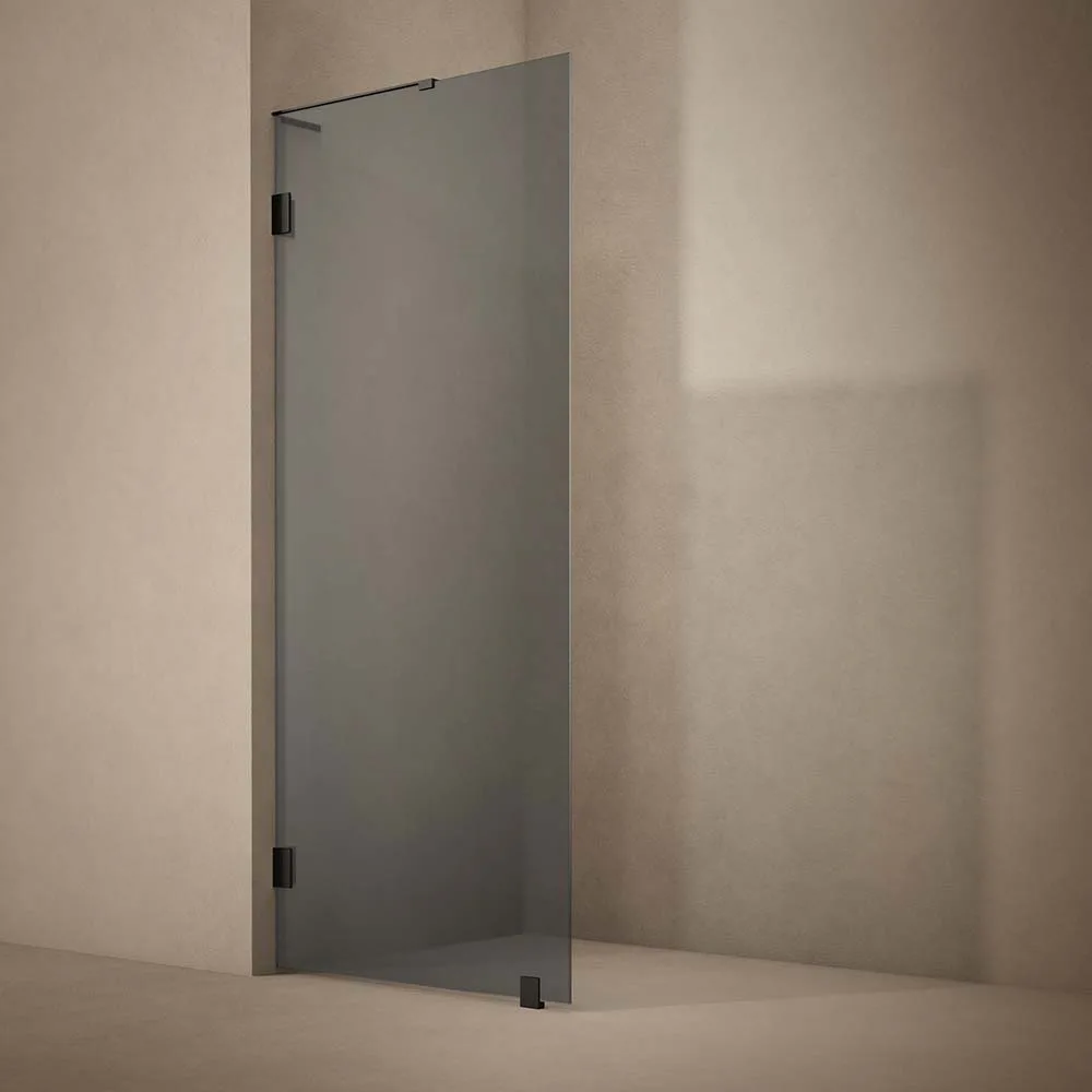 DUSCHVÄGG LYNX SOTAT GLAS 100 CM SVART Bredd: 984 mm, Sotat Glas, Mattsvart