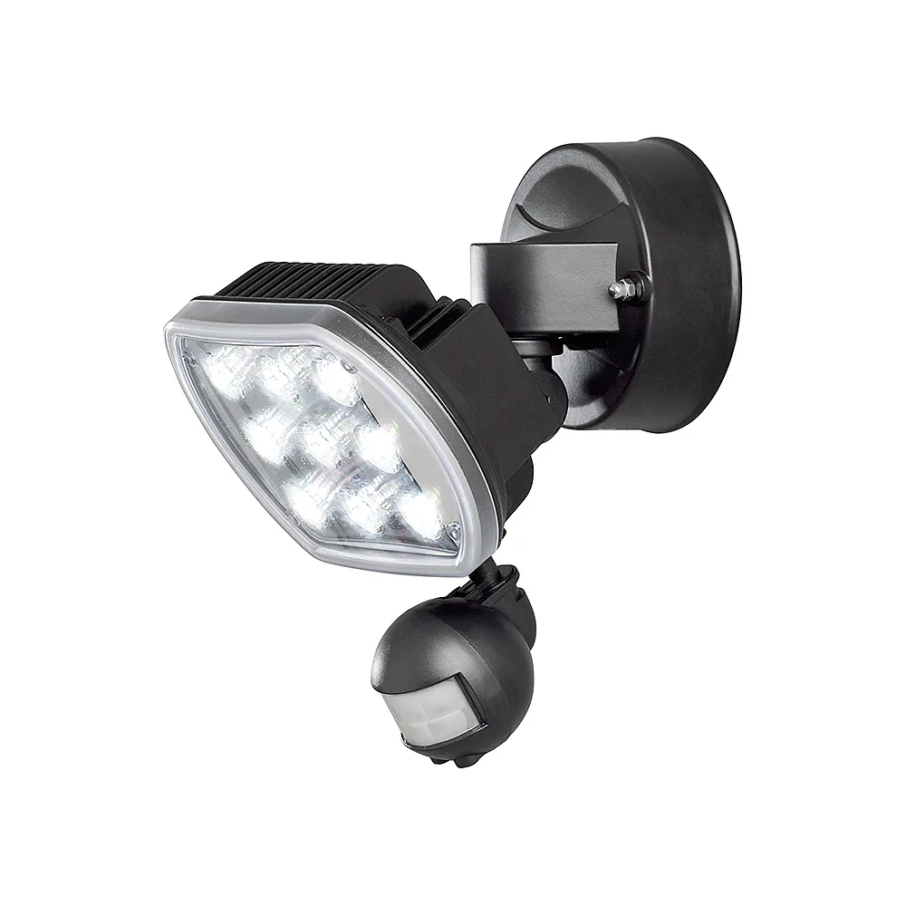 Prato vägglykta 9x1W "High Power" LED rörelsevakt svart 9x1w