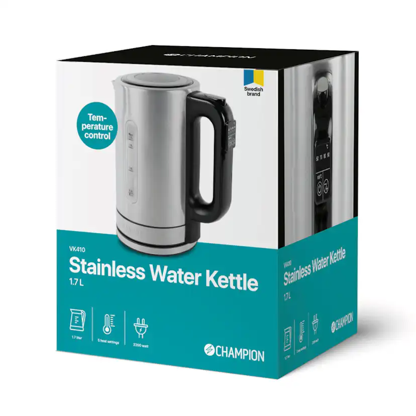 Vattenkokare Champion Temp 1,7L VK410 Rostfri