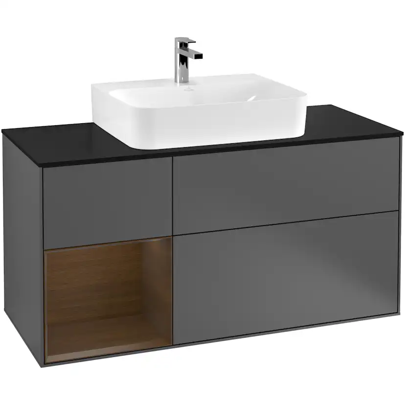 Tvättställsskåp Villeroy & Boch Finion med 3 Lådor Hylla och Bänkskiva för Centrerat Tvättställ