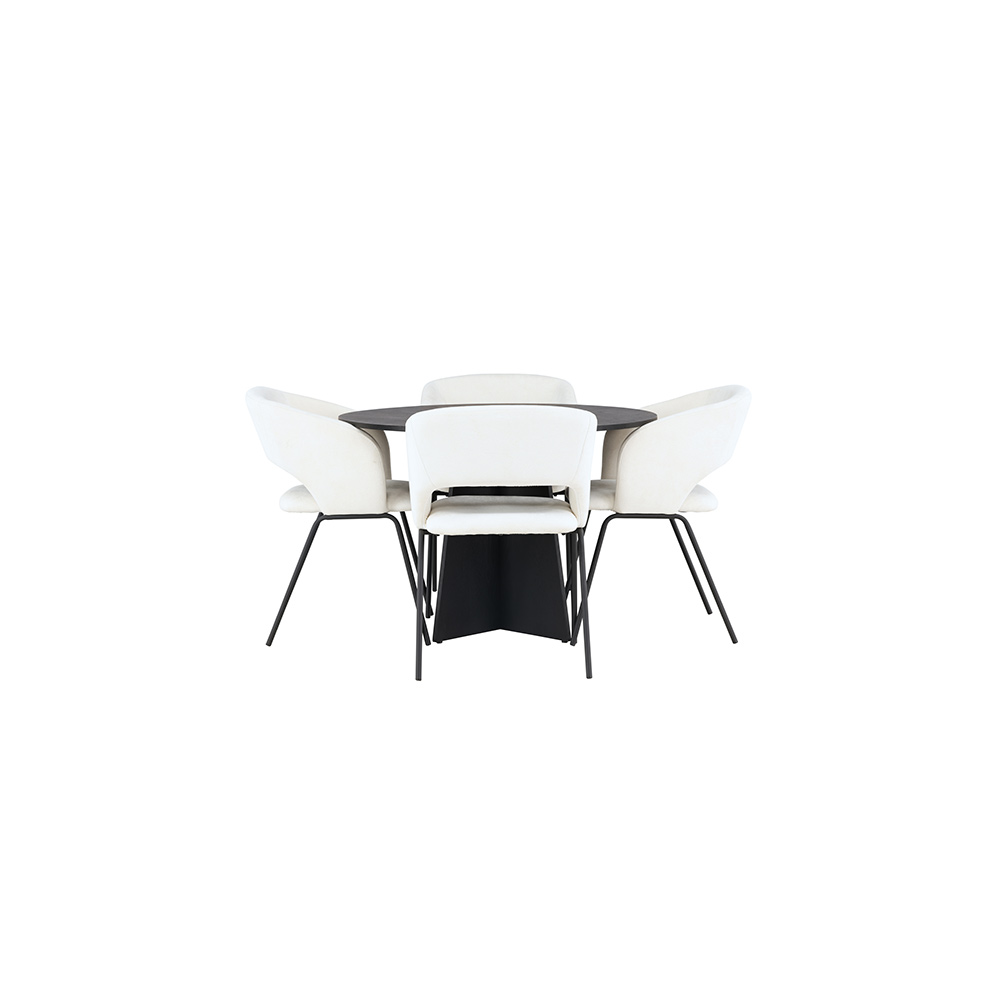 Matgrupp Venture Home Bootcut Ø110 cm med 4 st Day stolar