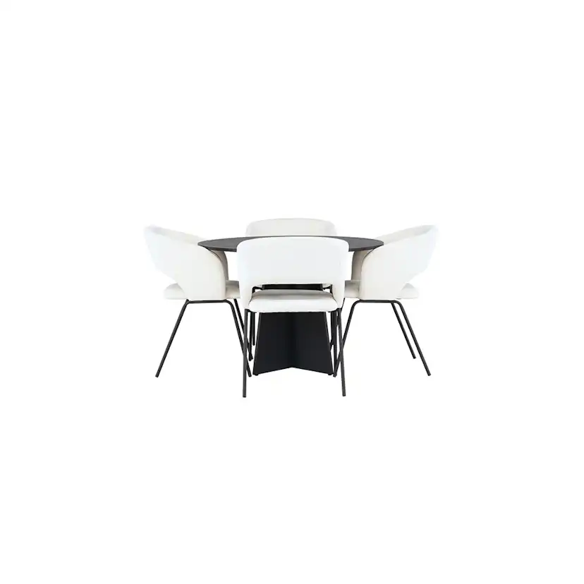 Matgrupp Venture Home Bootcut Ø110 cm med 4 st Day stolar