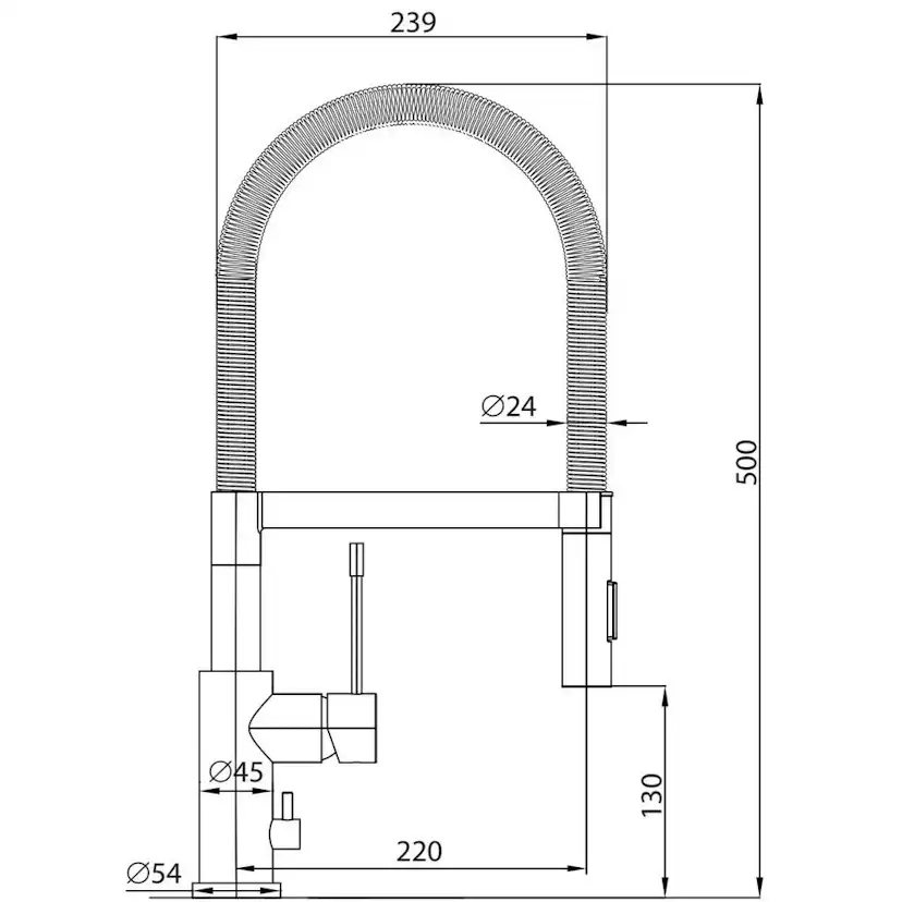 Köksblandare Strand Stainless Orust Rostfri/Svart