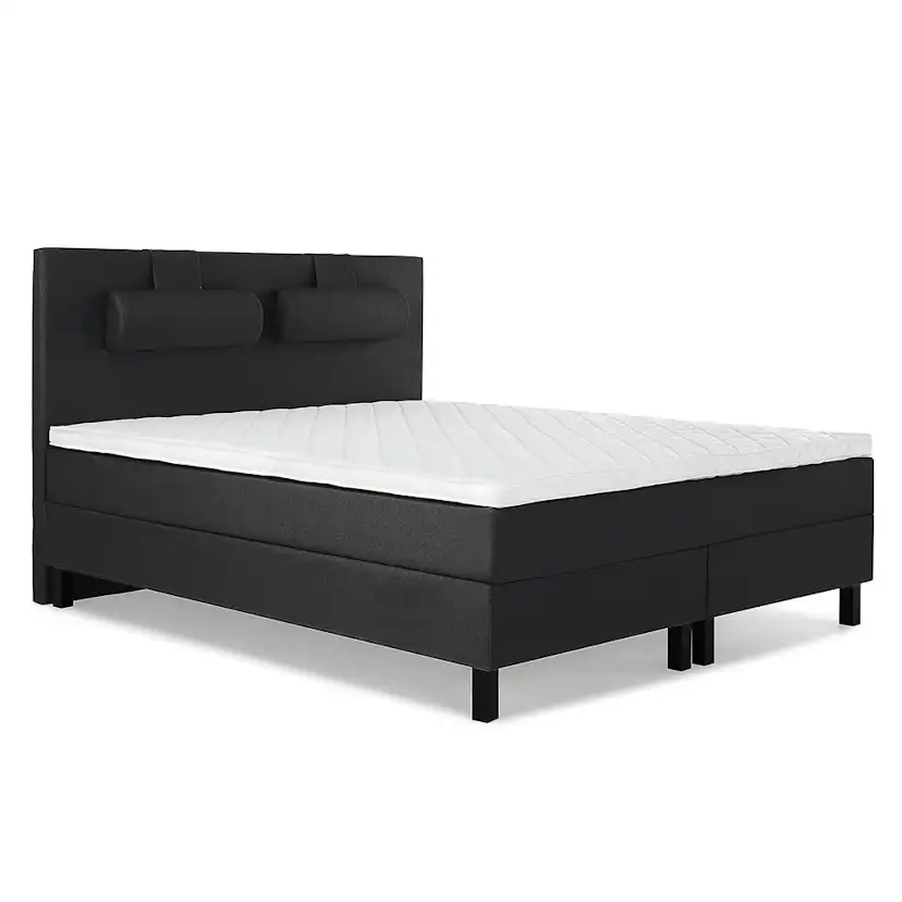 Lucky Komplett Sängpaket 180x200 Skum Slät Sänggavel Svart, Lucky Stor Nackkudde, Fast Skum