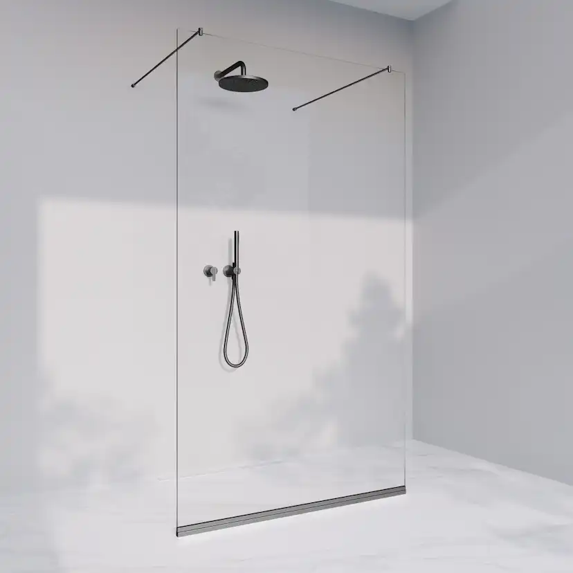 Invitrea Prime PV1/100/Mattsvart/Ytbehandlat glas Bredd: 1000 mm, Glastyp:Ytbehandlat Glas, Profil:Mattsvart