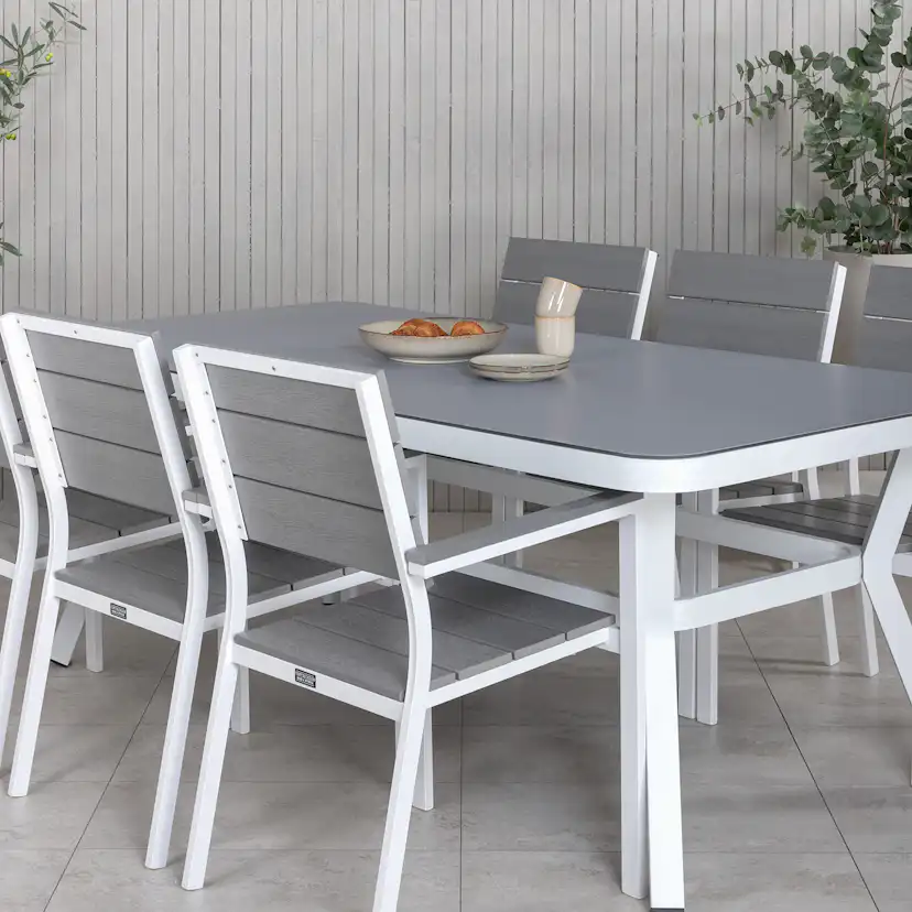 Matgrupp Utomhus Venture Home Virya 160x90 med 6 Levels StapelTrädgårdsstolar