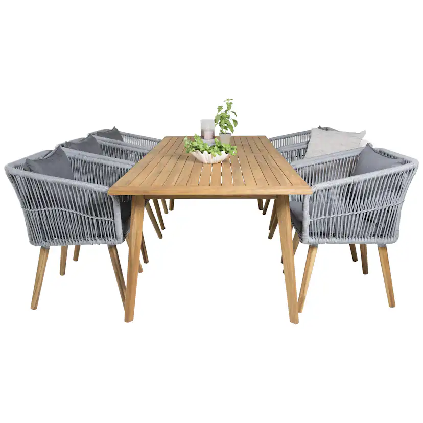Matgrupp Venture Home Caisa 220 med 6 Caisa Stolar