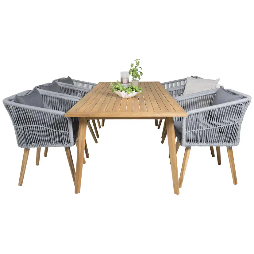 Matgrupp Venture Home Caisa 220 med 6 Caisa Stolar