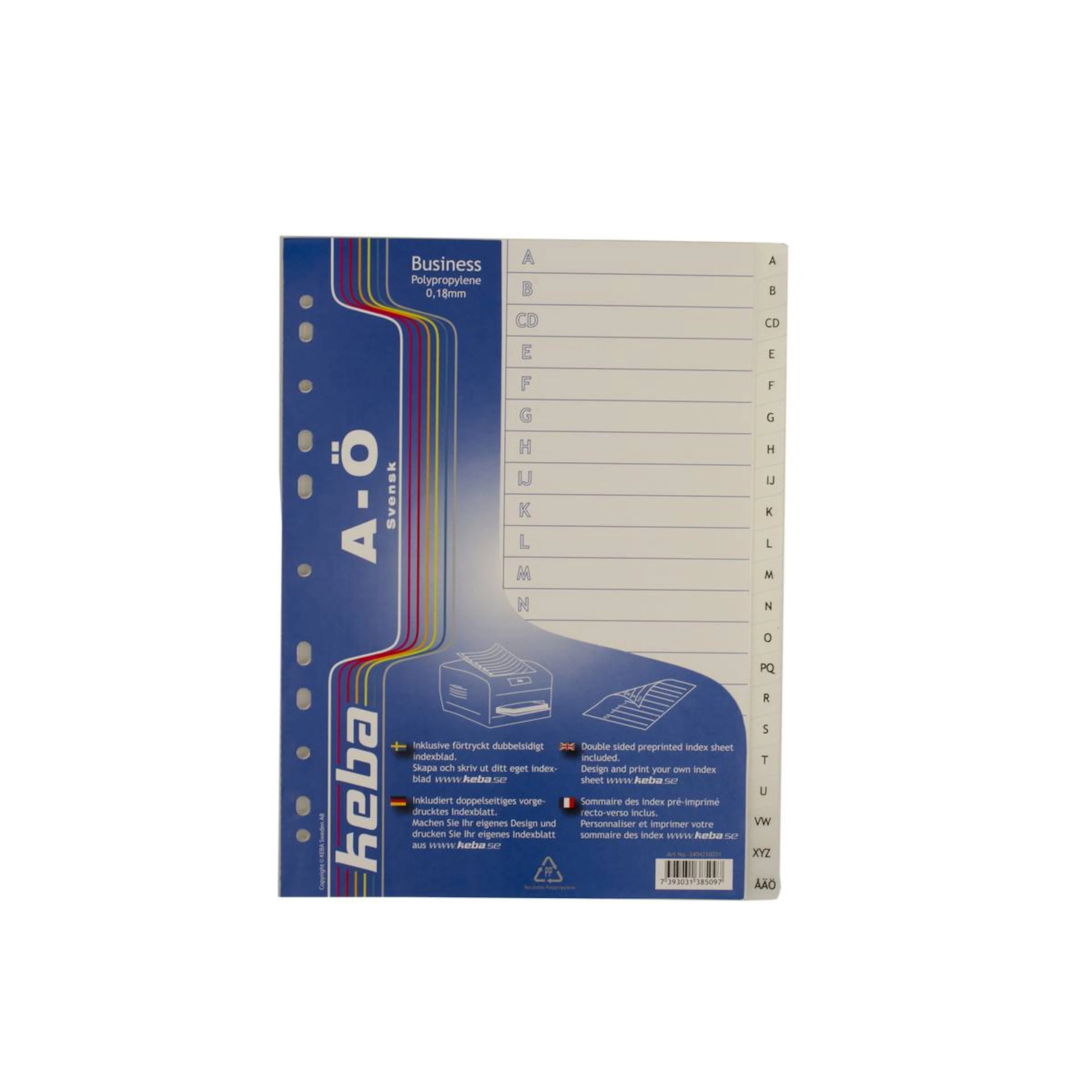 Register KEBA Business A4 0,18 mm PP A-Ö