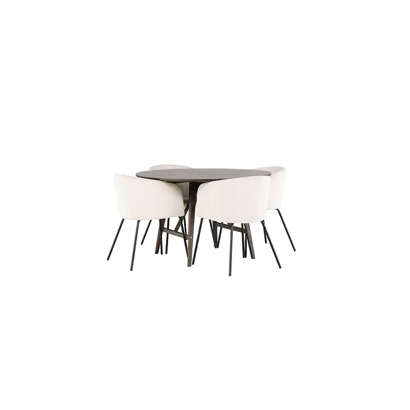 Matgrupp Venture Home Kaseidon Ø100 cm med 4 st Berit stolar