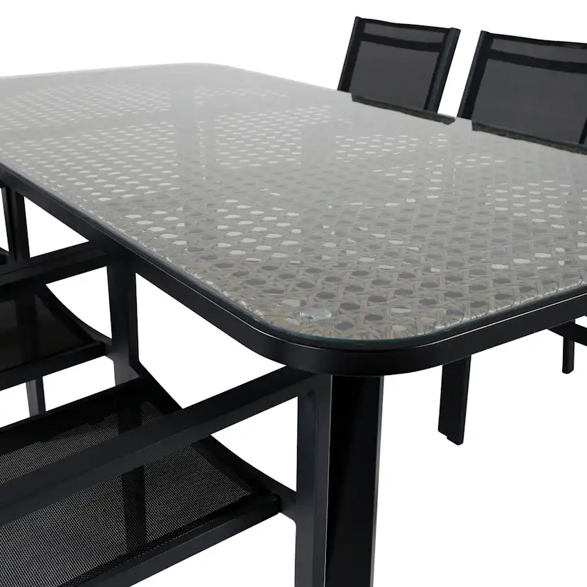 Matgrupp Venture Home Olle med 6 Curz Stapelbara Matstolar