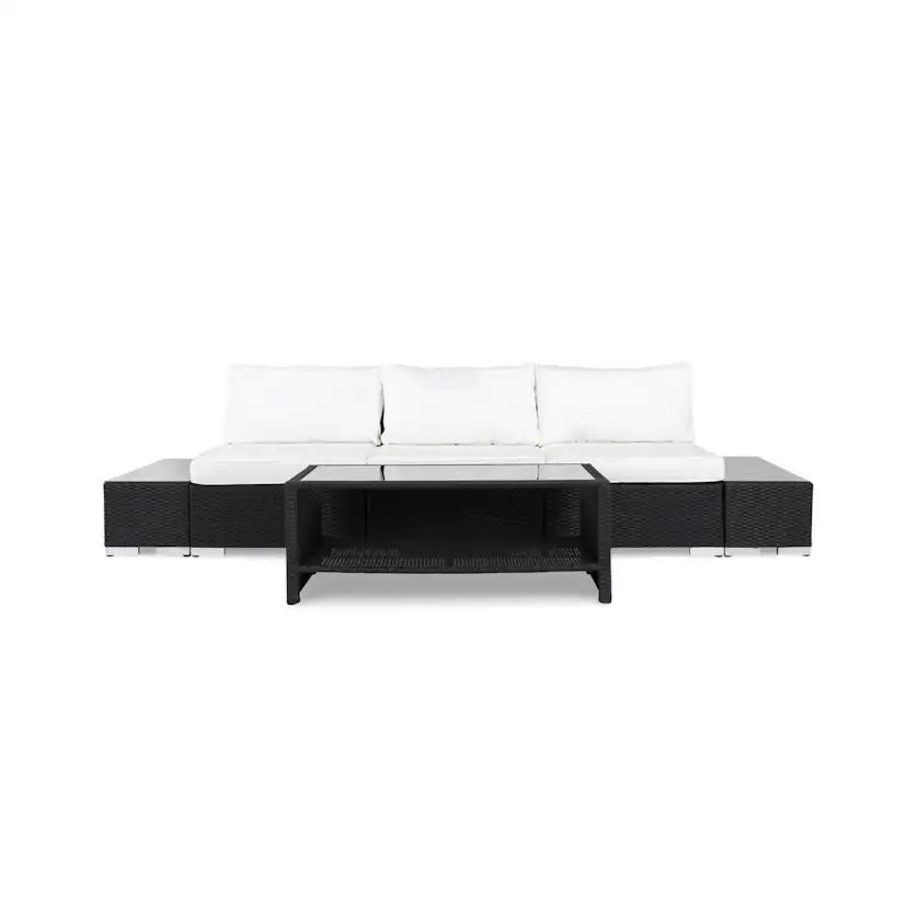 Loungegrupp Comfort Garden Bahamas 3-sits med Avslut och Bord med Hylla Utomhus