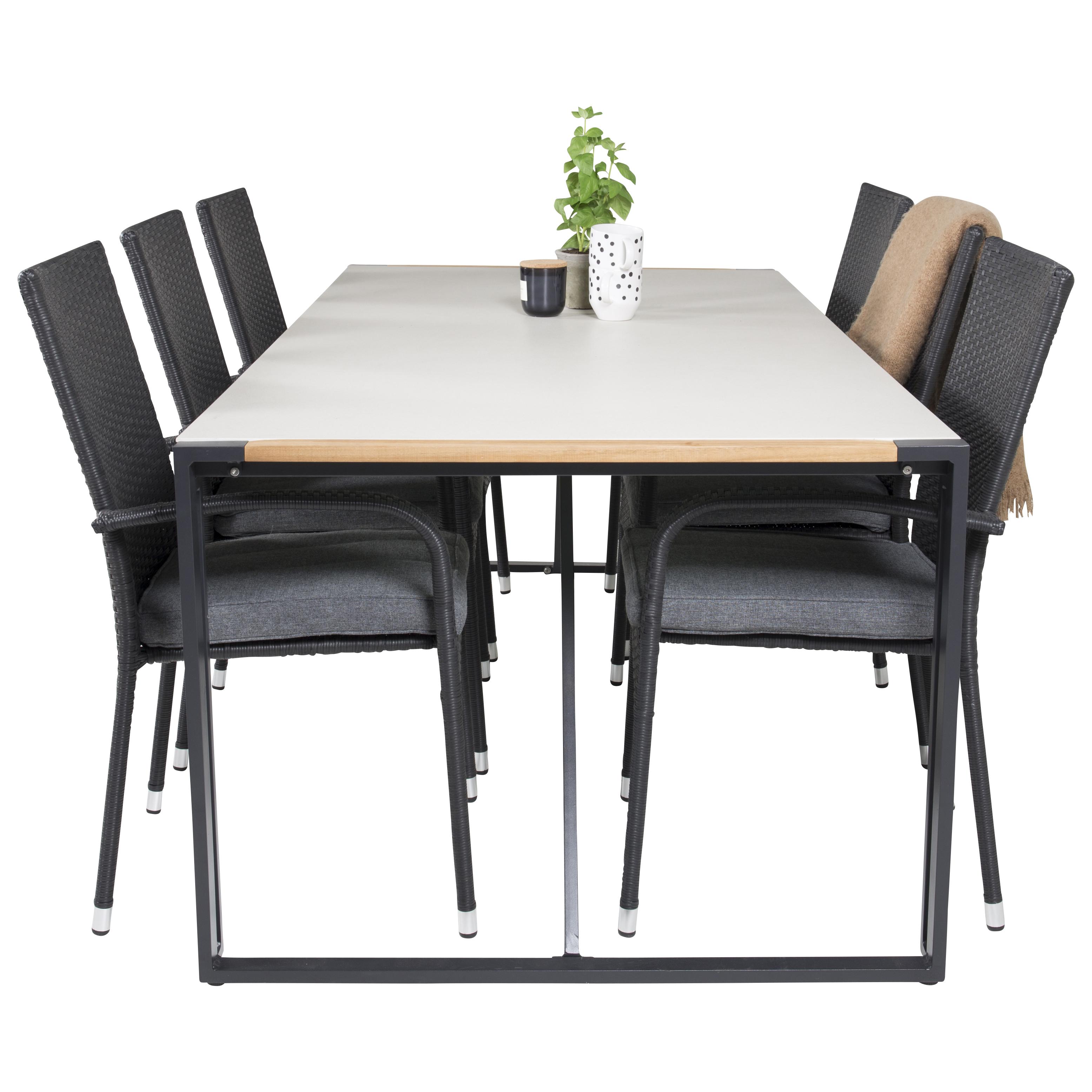 Matgrupp Venture Home Tilly 200 med 6 Asta Stolar