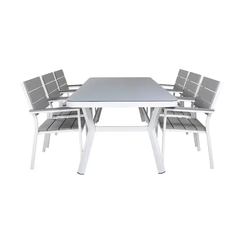 Matgrupp Venture Home Virya Matgrupp Utomhus 200cm med 6 Levels Stapelbara Matstolar