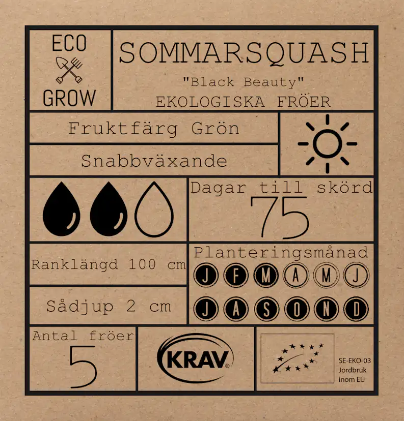 Fröpåse Eco Grow Sommarsquash Black Beauty