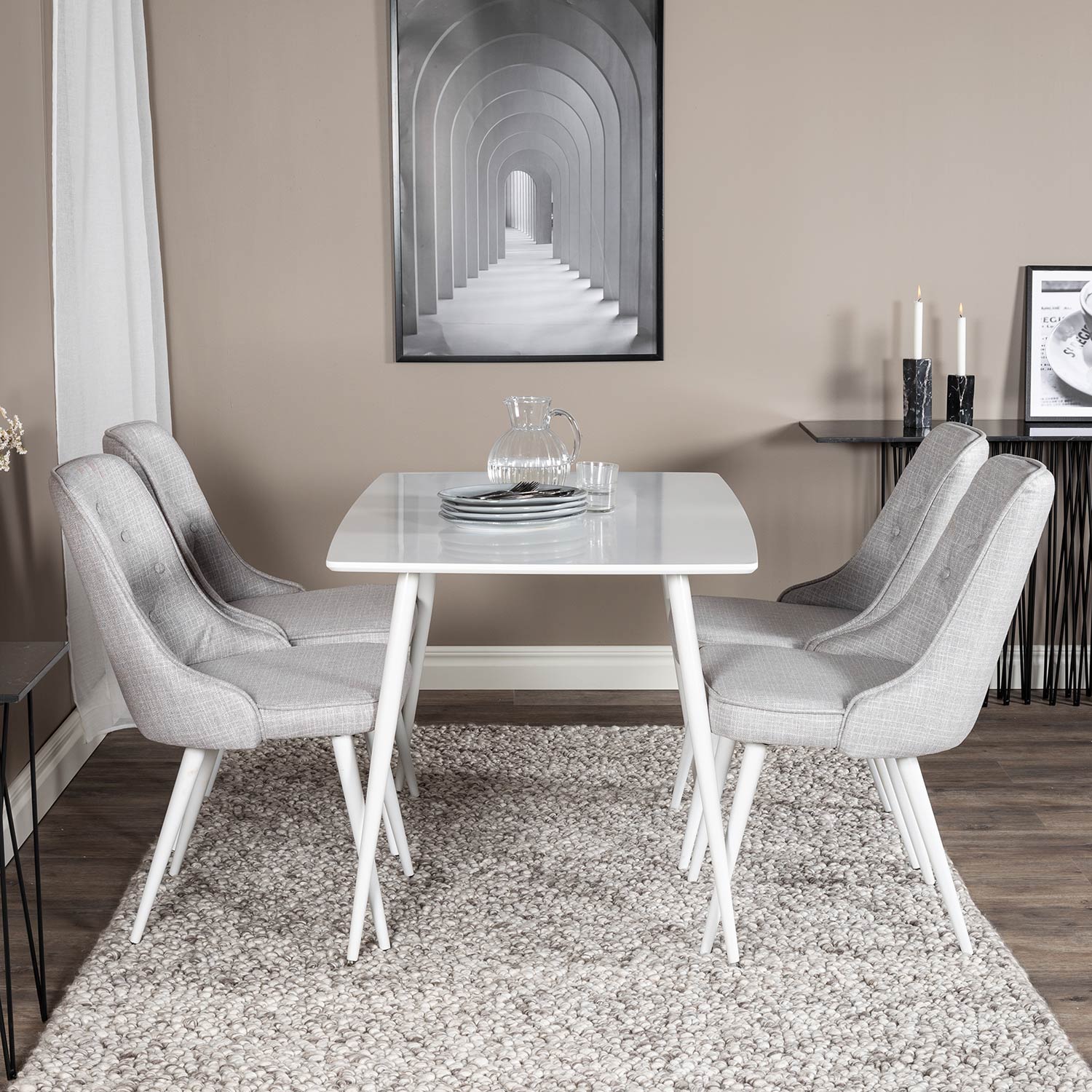 Matgrupp Venture Home Pobbie med 4 Vera Stolar Polyestertyg