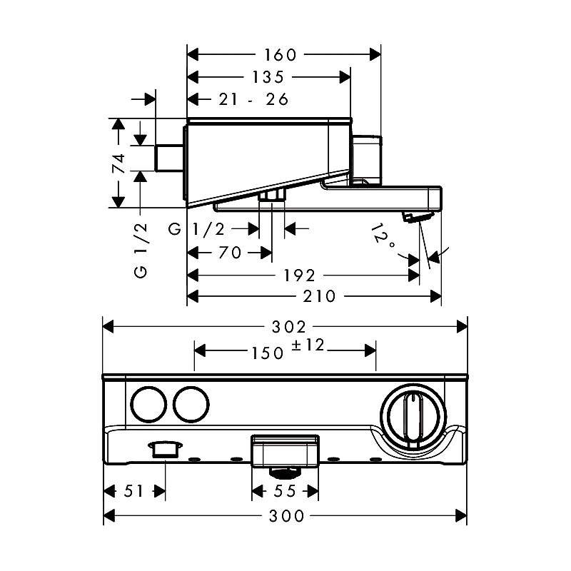 Badkarsblandare Hansgrohe ShowerTablet Select 300