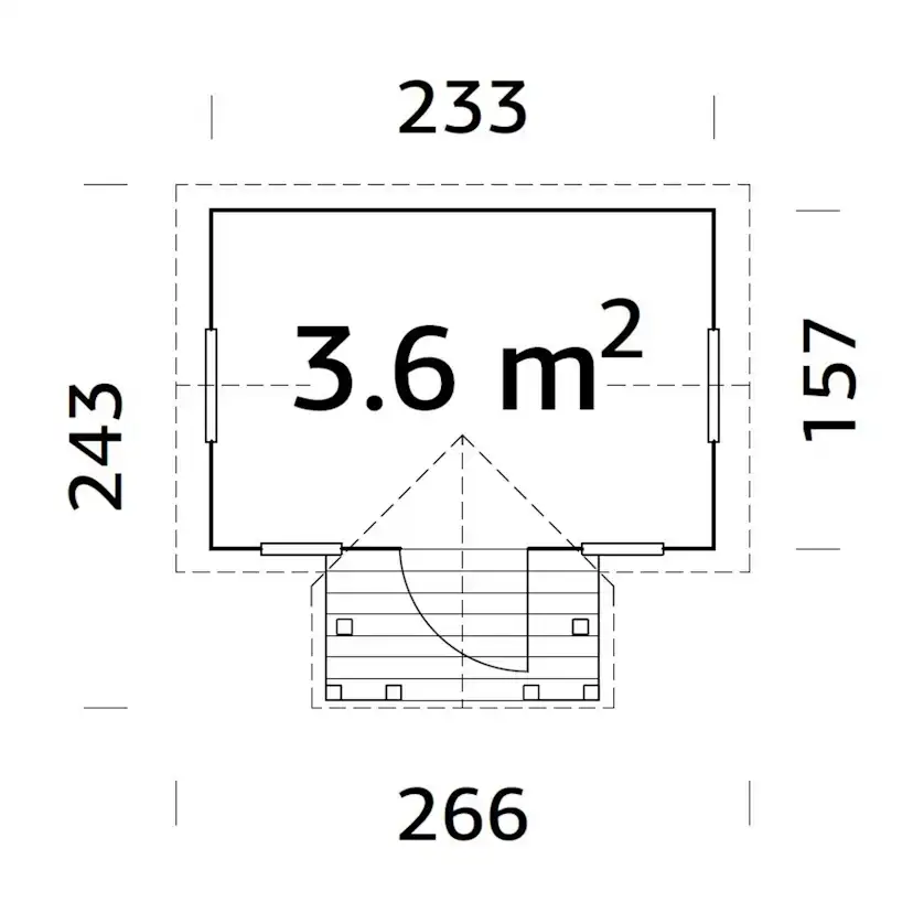 Lekstuga Palmako Jennie 3,7 m² Trästuga med Altan & Sadeltak