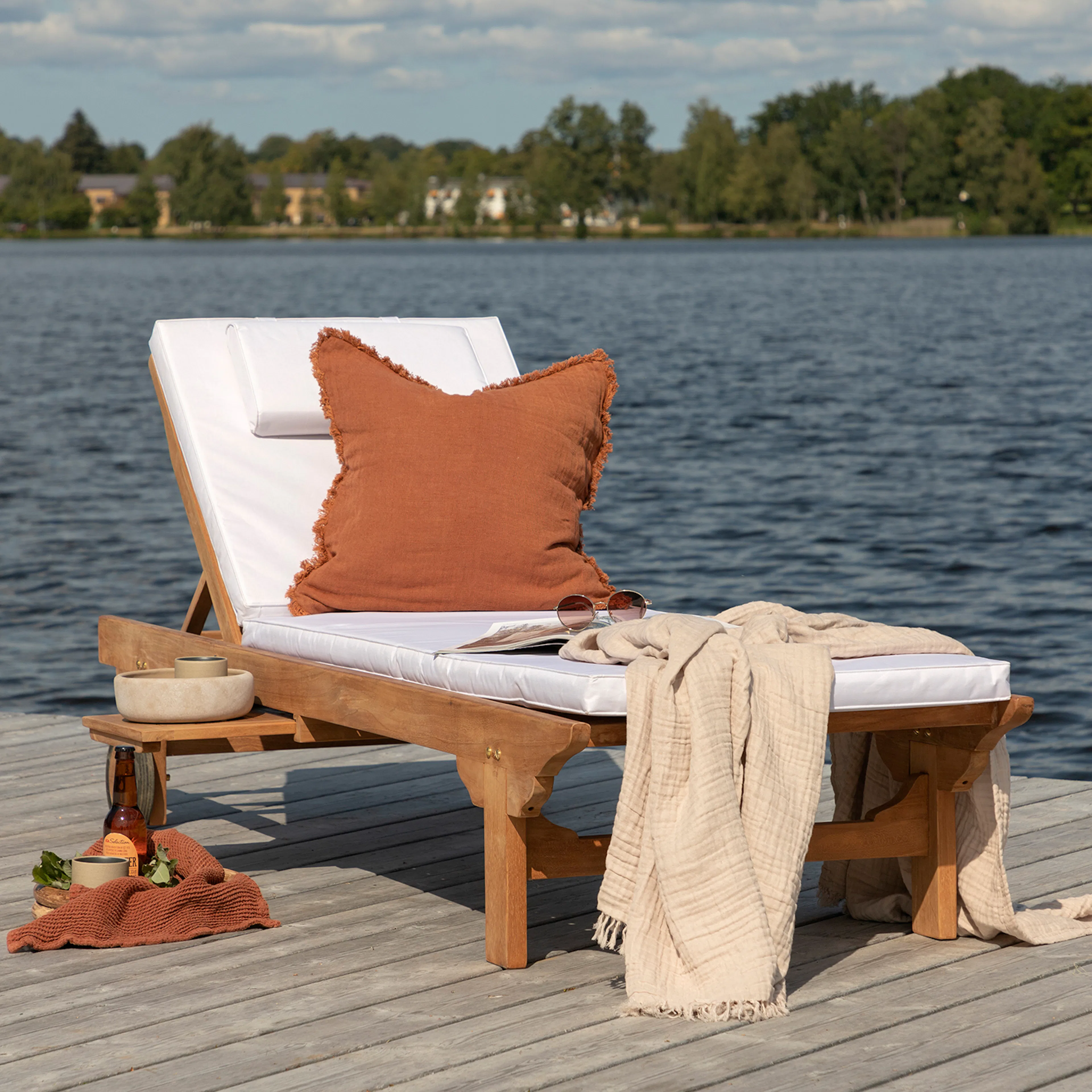 Solsäng Venture Home Ghana med Ställbart Ryggstöd, Teak Utomhus