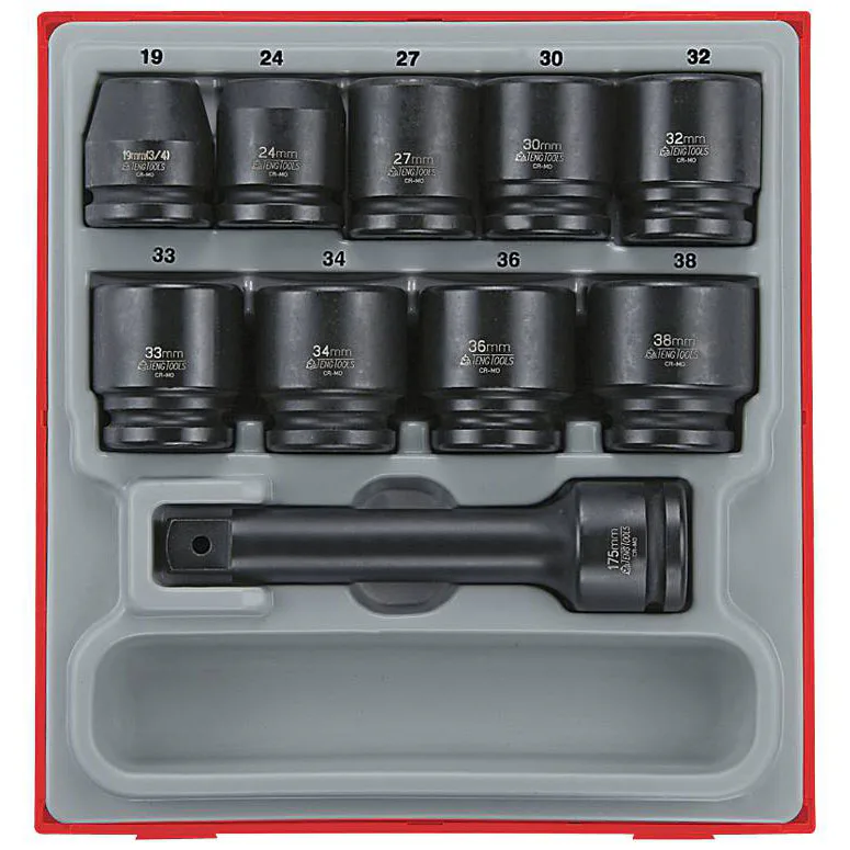 Krafthylssats 16 delar med 3/4 tum-fyrkantsfäste Teng Tools TTD9416