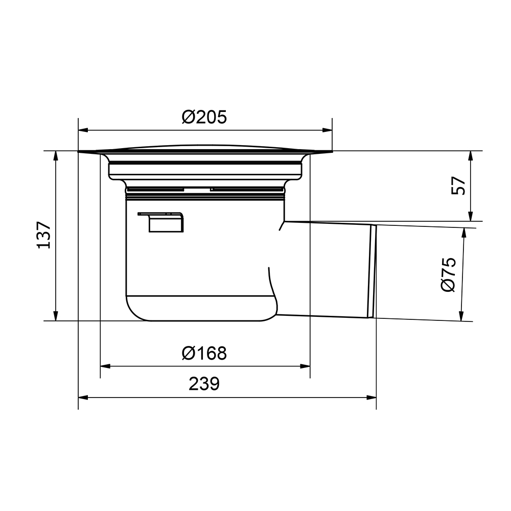 Golvbrunn Purus Sigyn 75 P Sidoutlopp
