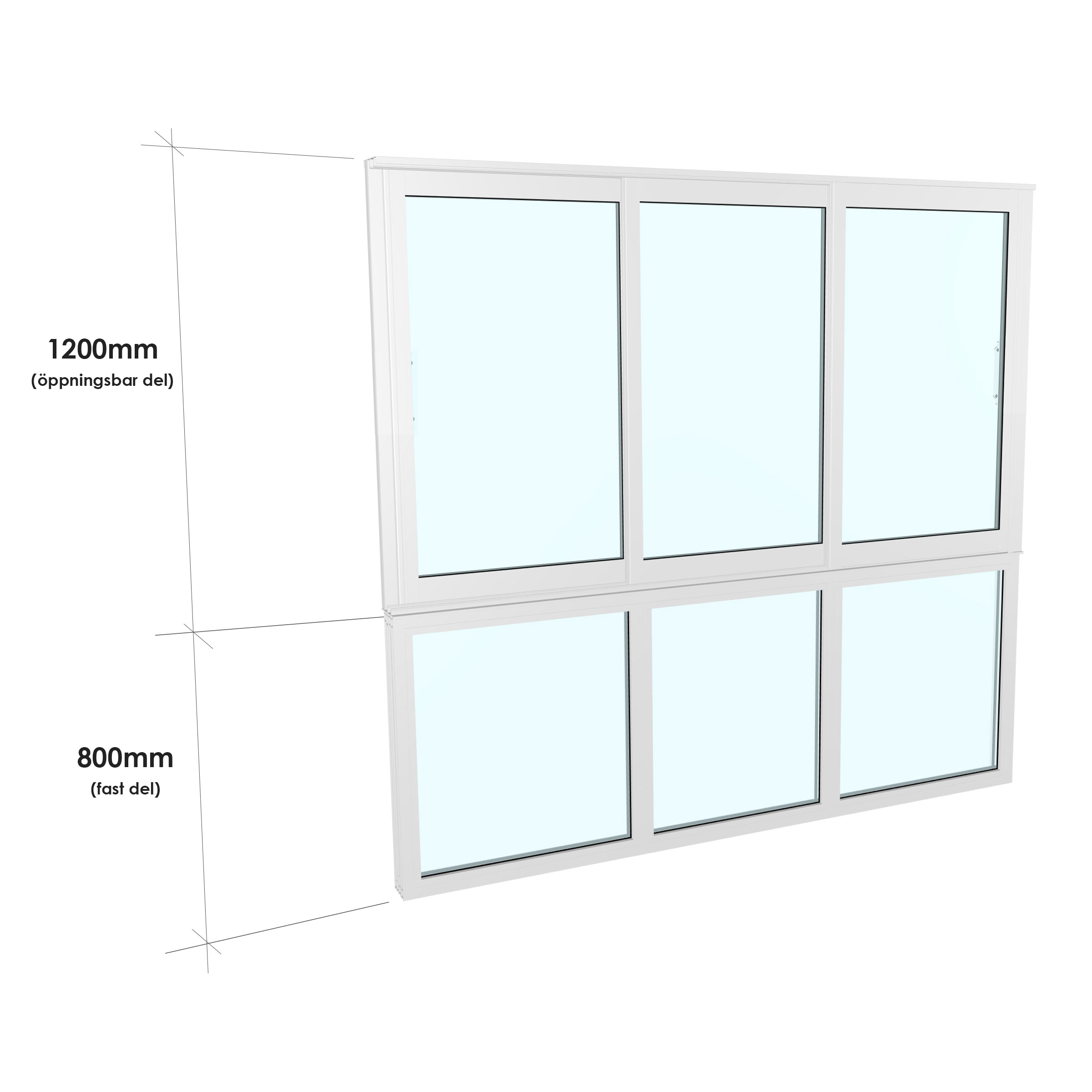 Skjutfönster med fast underdel Landskap Stadig Förlängd sommar 3-del