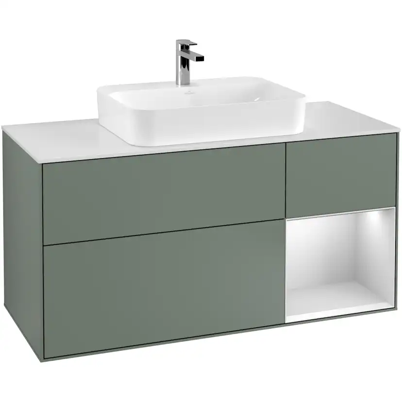 Tvättställsskåp Villeroy & Boch Finion med 3 Lådor Hylla och Bänkskiva för Ytmonterat Tvättställ