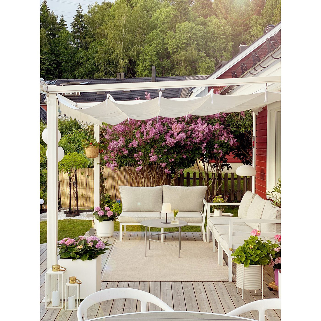 Väggpergola 3x4 m Vit Vit/Vit