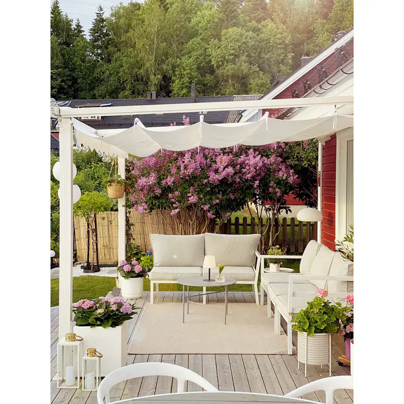 Väggpergola 3x4 m Vit Vit/Vit