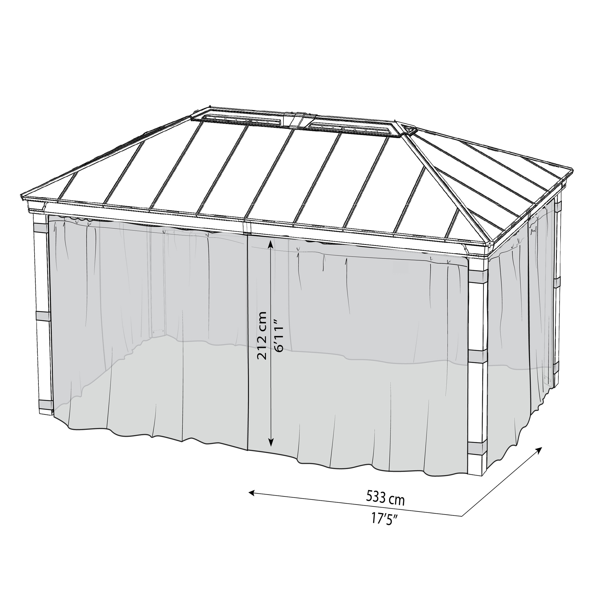 Myggnät Canopia by Palram 4-Pack Till Dallas Paviljong 4,2X6 m