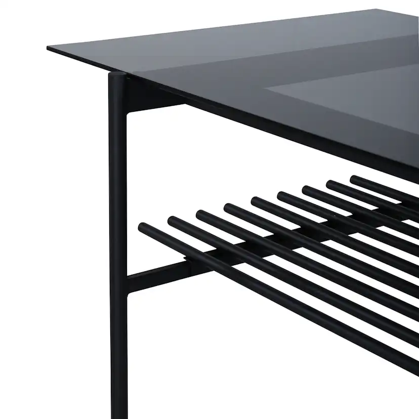 Von Staf Sofa Table - black / Black Smoked Glass glass Svart Glas