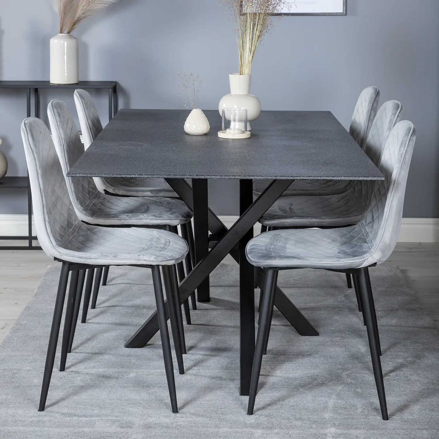Matgrupp Venture Home Piata med 6 Phoi Stolar Sammet