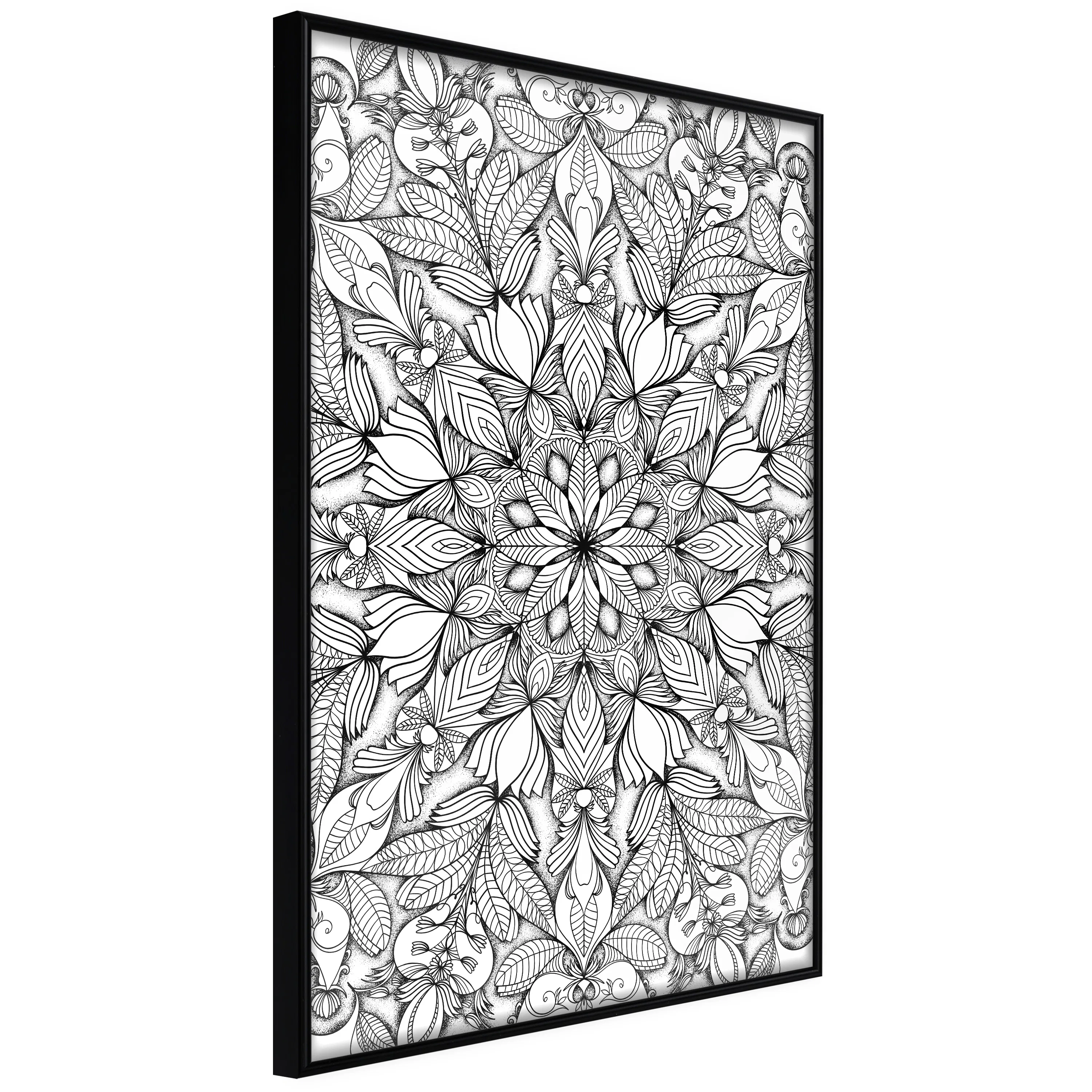 Poster Artgeist Affisch Monochrome Mandala