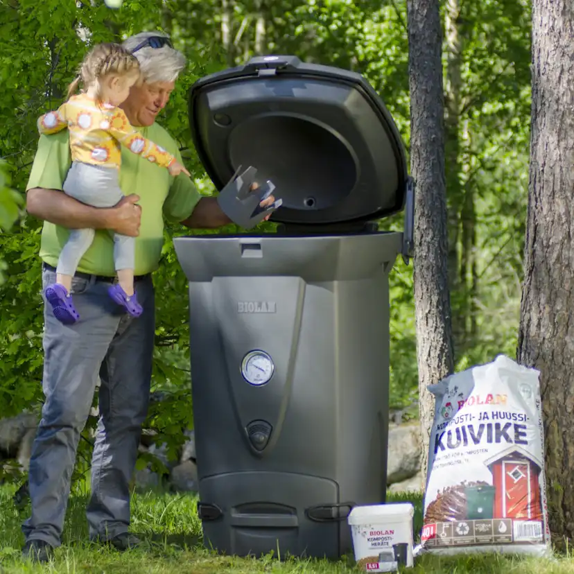 Biolan Quick Composter 220eco, dark grey Mörkgrå