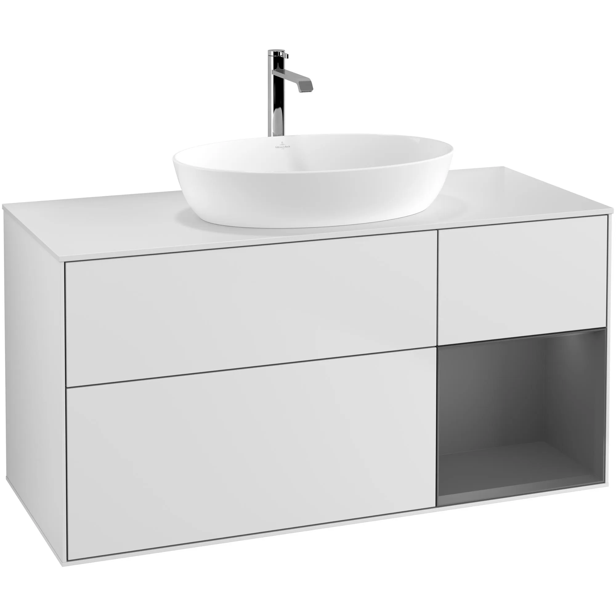 Tvättställsskåp Villeroy & Boch Finion med 3 Lådor Hylla och Bänkskiva för Fristående Tvättställ från Artis & Collaro
