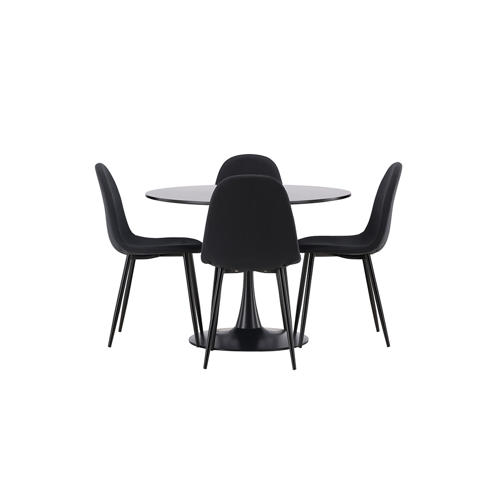 Matgrupp Venture Home Glade Ø 100 cm med 4 Polar Stolar
