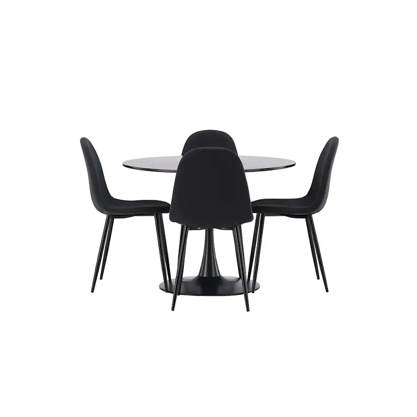 Matgrupp Venture Home Glade Ø 100 cm med 4 Polar Stolar