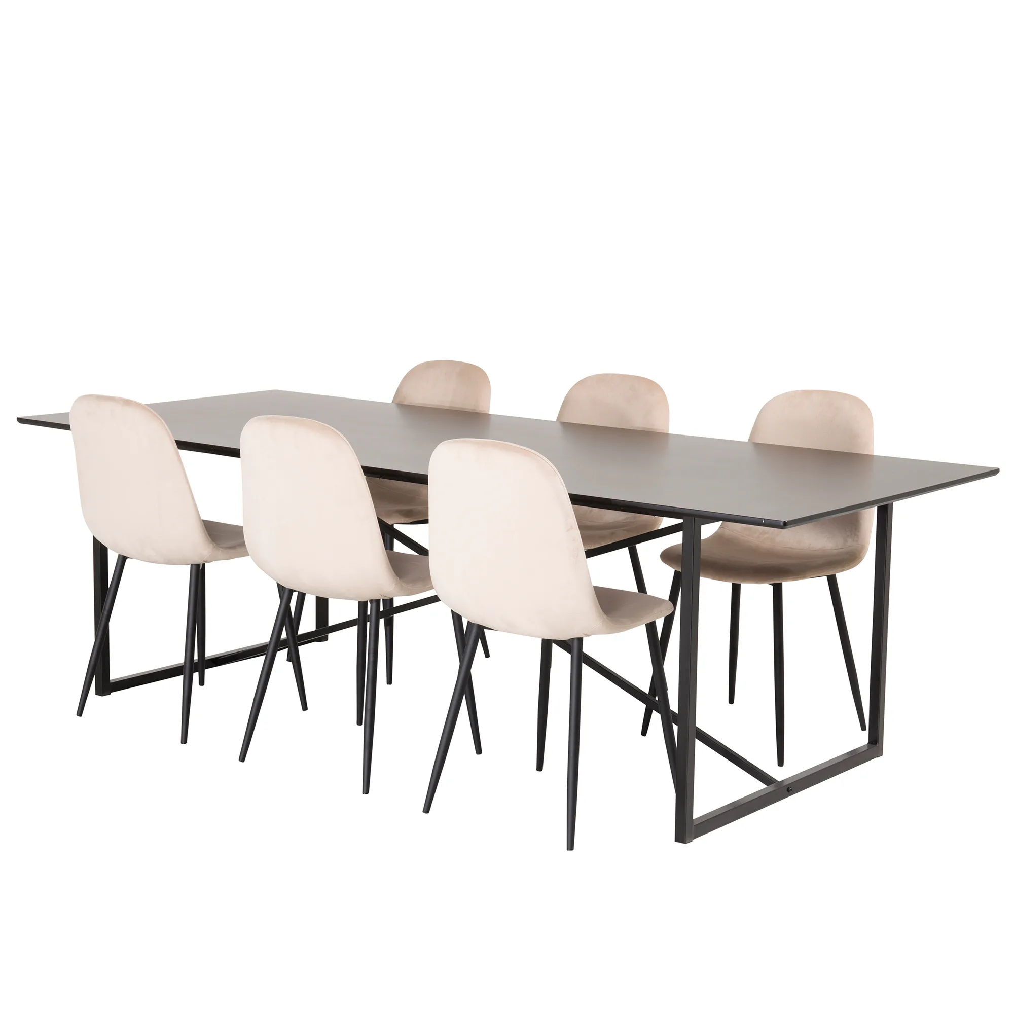 Matgrupp Venture Home Palaba med 6 Pobbie Stolar Sammet