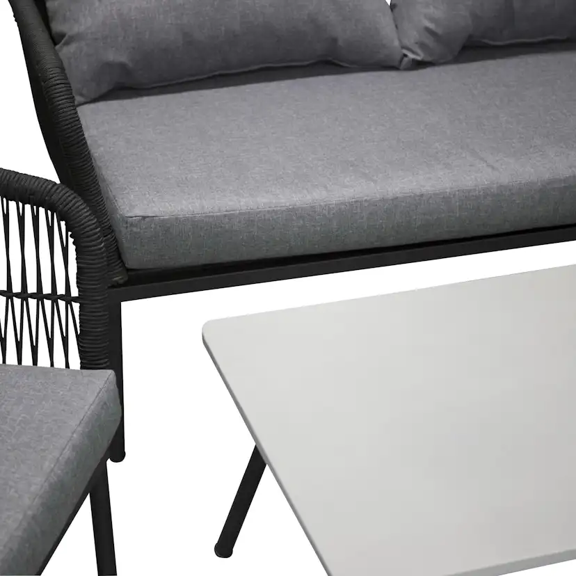 Loungegrupp Venture Home Leon, 2-Sits Soffa, 2 Fåtöljer & Bord - Inklusive Dynor