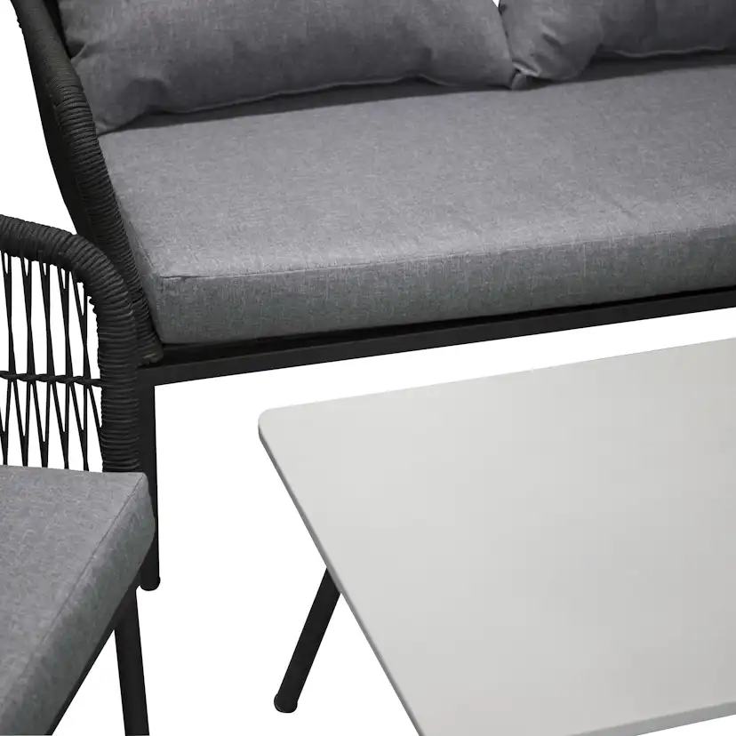 Loungegrupp Venture Home Leon, 2-Sits Soffa, 2 Fåtöljer & Bord - Inklusive Dynor