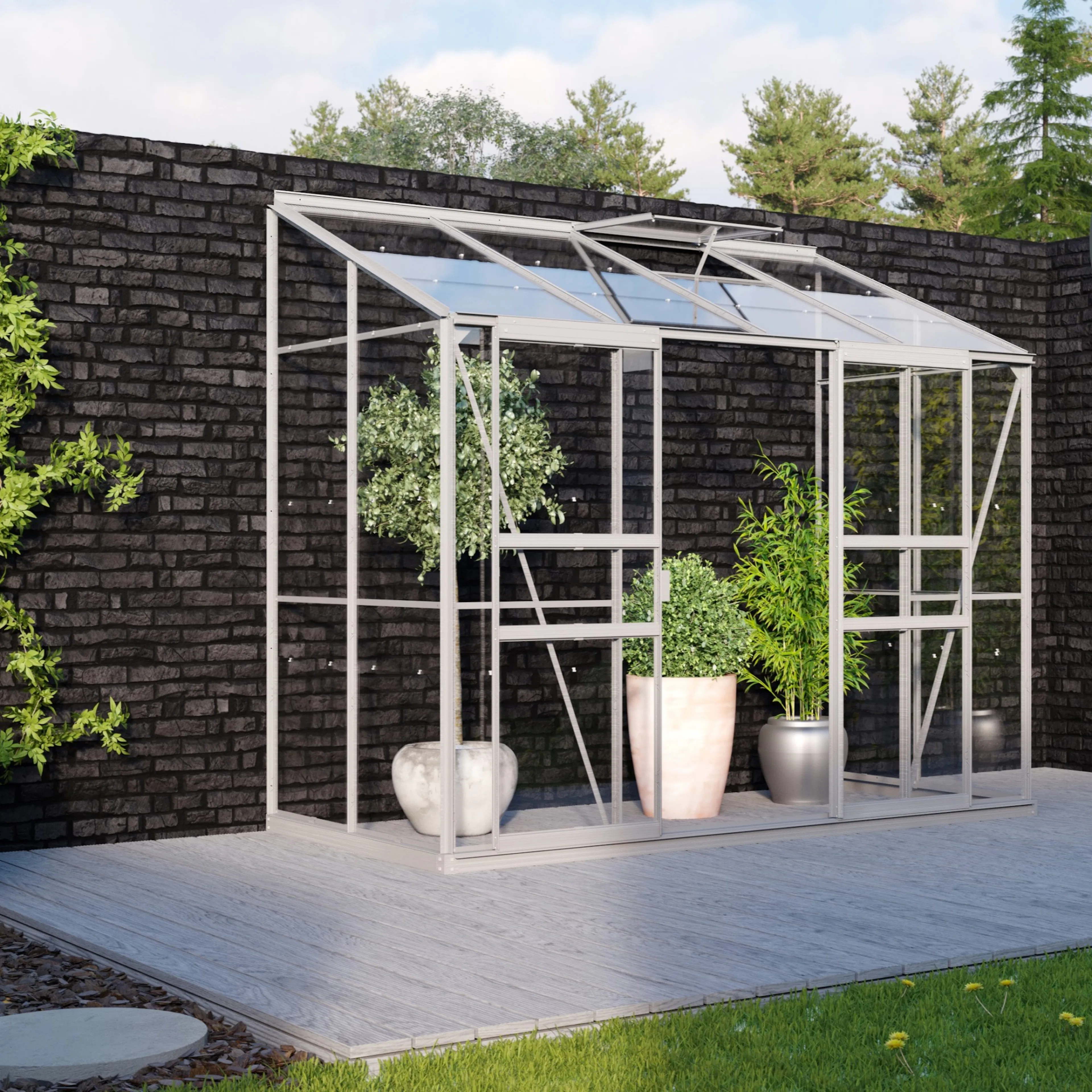 VITAVIA IDA 3300 ALU 3MM DELAT GLAS M/Sockel Aluminium