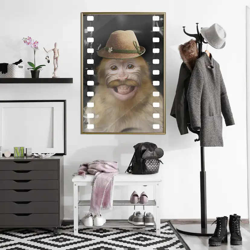 Poster Artgeist Affisch Monkey In Hat